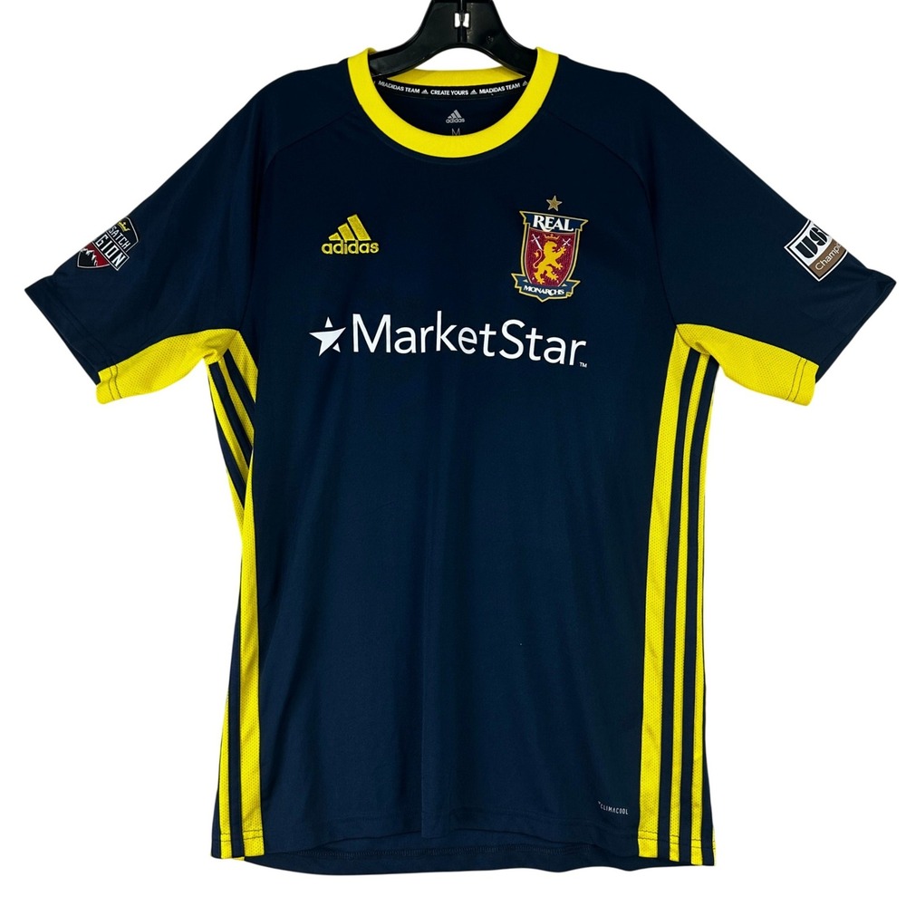 Adidas Real Monarchs Soccer Jersey Mens Medium Navy Blue USL Championship Sport